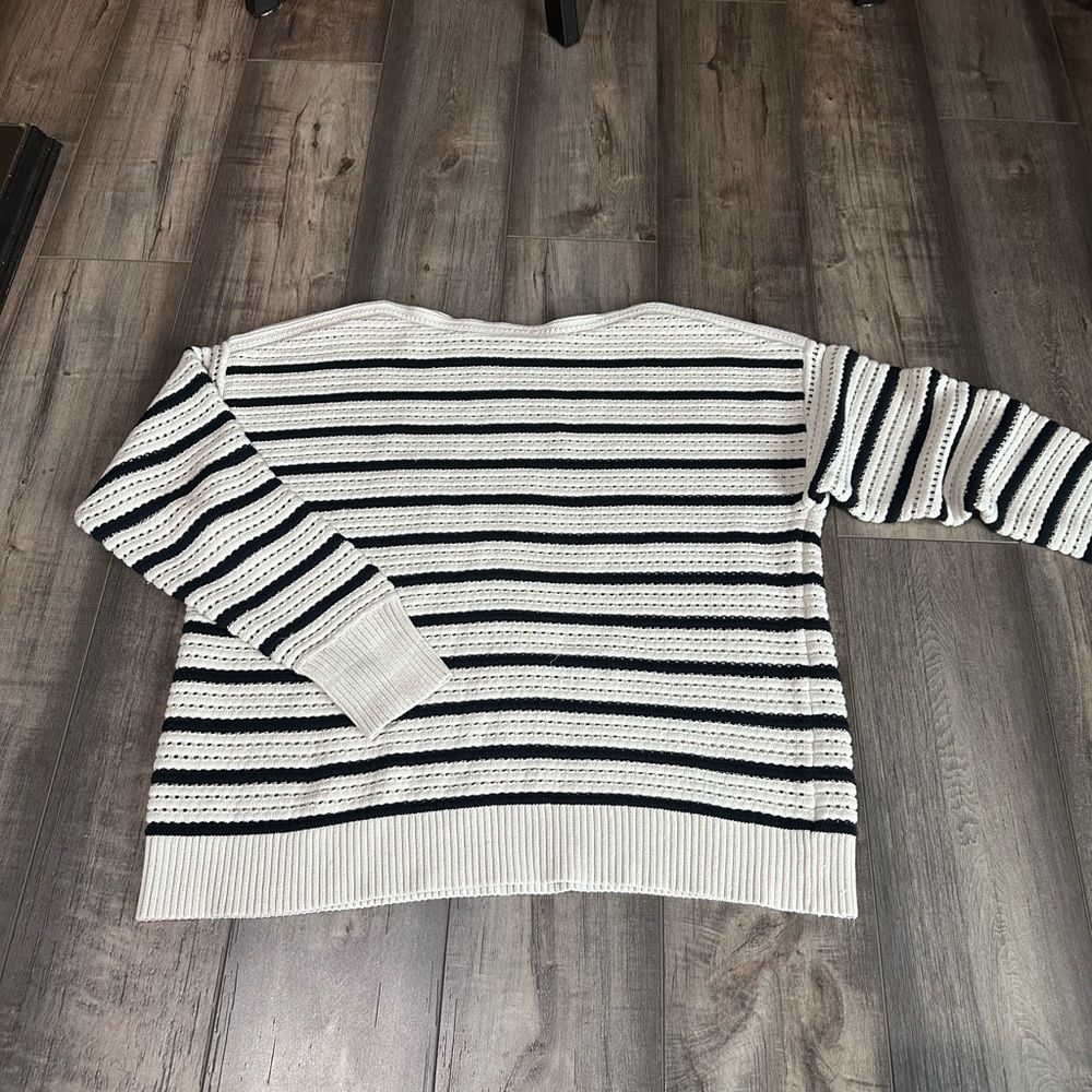 Lululemon Athletica Black and White Striped Sweater